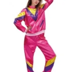 1980s Neon Pink Track Suit Adult Costume