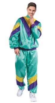 1980s Aqua Blue Track Suit Adult Costume