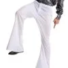 Mens Disco Flares - White -Costume Themes Sales 12896