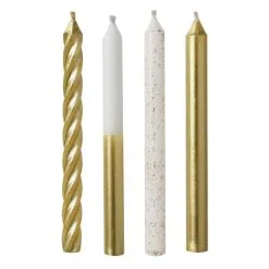 Candles Metallic Gold Mix 8cm