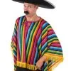 Mexican Poncho - Rainbow Stripe