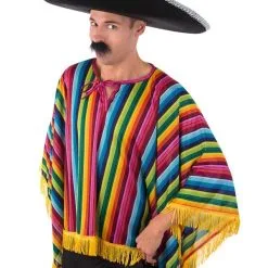 Mexican Poncho - Rainbow Stripe