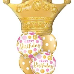 Birthday Golden Crown Staggered Bouquet
