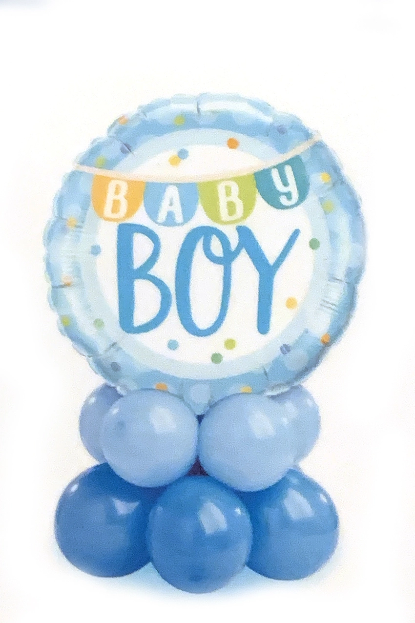 Baby Boy Banner & Dots Table Mini 3 Baby Boy Banner & Dots Table Mini