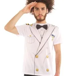 Admiral Captain Faux Real Print T-Shirt [Size: XL]
