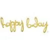 Happy B-Day Gold Script Air-Fill Balloons