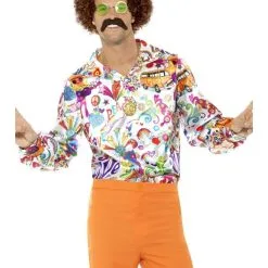 1960s Groovy Hippie Mens Shirt [Size: Large]