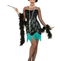 1920s Peacock Flapper Adult Costume [Size: S (8-10)]