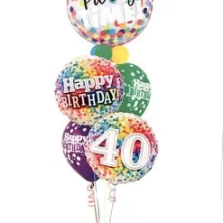 40th Birthday Confetti Bubble Staggered Bouquet