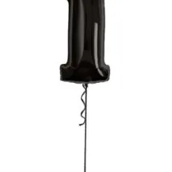 Megaloon Number 1 Foil Balloon [Colour: Black]