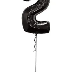 Megaloon Number 2 Foil Balloon [Colour: Black]