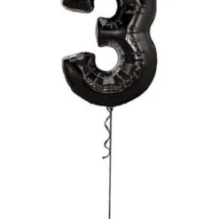 Megaloon Number 3 Foil Balloon [Colour: Black]