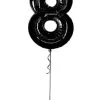 Megaloon Number 8 Foil Balloon [Colour: Black] -Costume Themes Sales 56039 56045