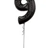 Megaloon Number 9 Foil Balloon [Colour: Black]