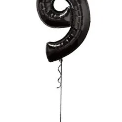 Megaloon Number 9 Foil Balloon [Colour: Black]
