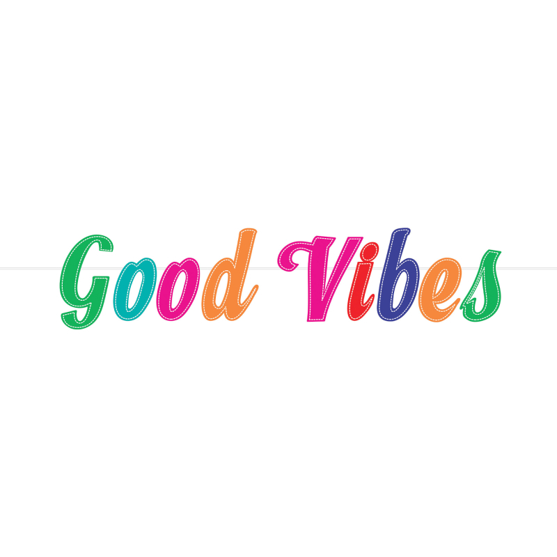Good Vibes Felt Letter Banner - 1.7m 3 Good Vibes Felt Letter Banner - 1.7m