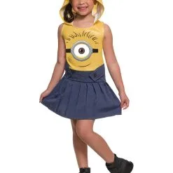 Rubies Minion Face Dress Girls Costume [Size: S (4-6 Yrs)]