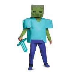 Disguise Costumes Minecraft Zombie Steve Deluxe Boys Costume [Size: S (4-6 Yrs)]