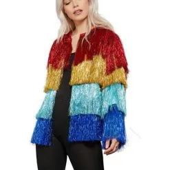Fever Rainbow Tinsel Festival Jacket [Size: S-M (8-14)]
