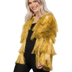 Fever Tinsel Festival Jacket - Gold [Size: S-M (8-12)]
