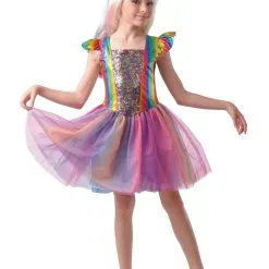 Rainbow Glitter Unicorn Girls Costume [Size: L (8-10 Years)]
