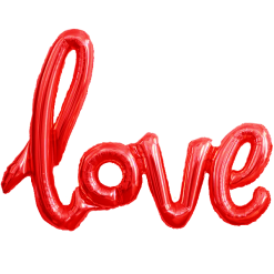 North Star Love Red Script Air-Fill Balloon
