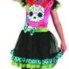 Funky Punk Day Of The Dead Girls Costume [SIze: L (8-10 Yrs)]