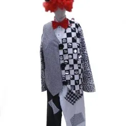 Clown - Black & White Hire Costume*