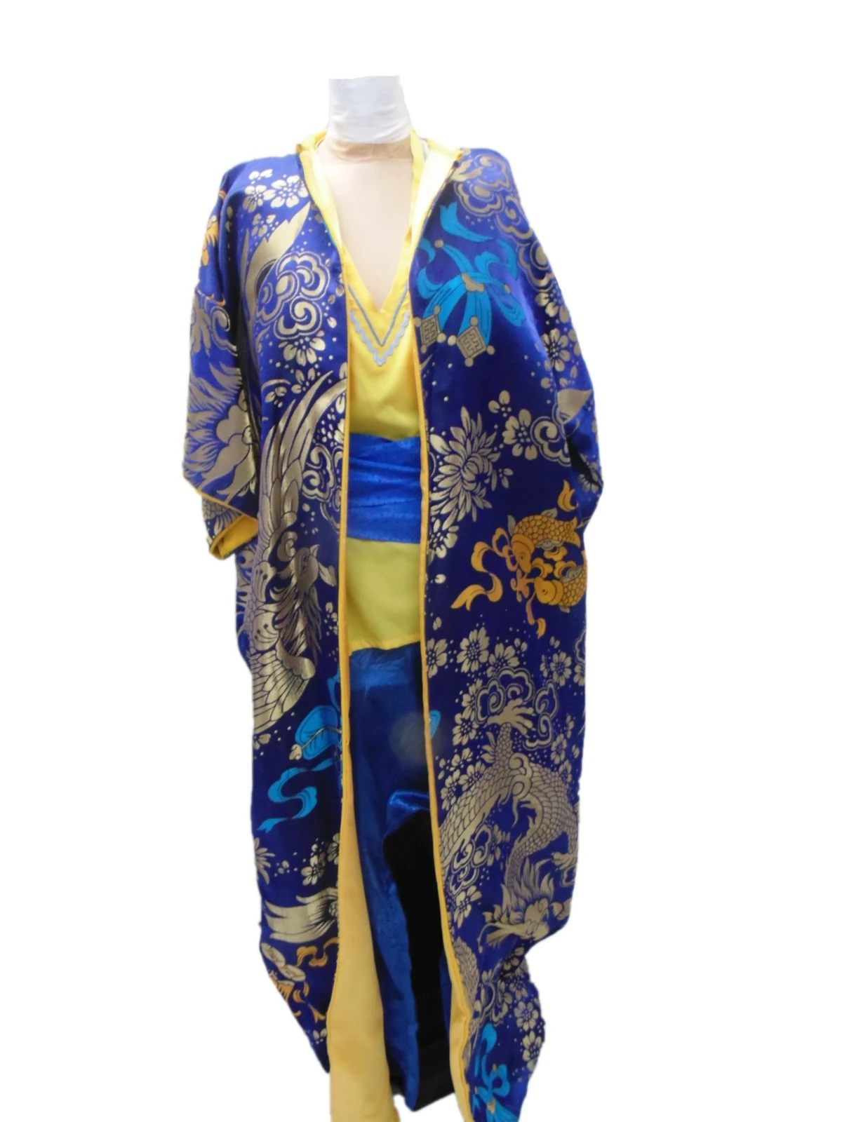Japanese Kimono - Blue & Gold Hire Costume* 3 Japanese Kimono - Blue & Gold Hire Costume*