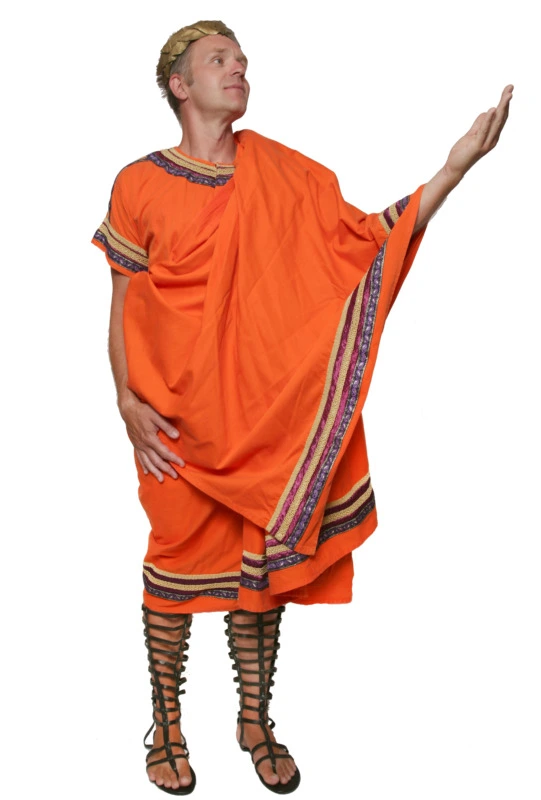 Deluxe Toga - Orange Hire Costume* 3 Deluxe Toga - Orange Hire Costume*