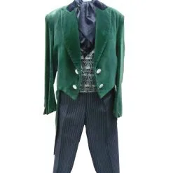 Victorian Gentleman - Green Velvet & Brocade Vest Hire Costume*