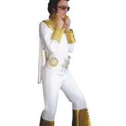 Elvis - White & Gold Hire Costume*