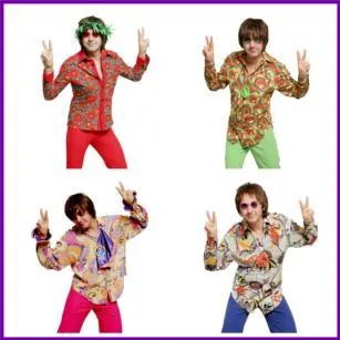 1960s & 1970s Retro Guys - Loud Shirt + Flares Combo Hire Costume* 3 1960s & 1970s Retro Guys - Loud Shirt + Flares Combo Hire Costume*